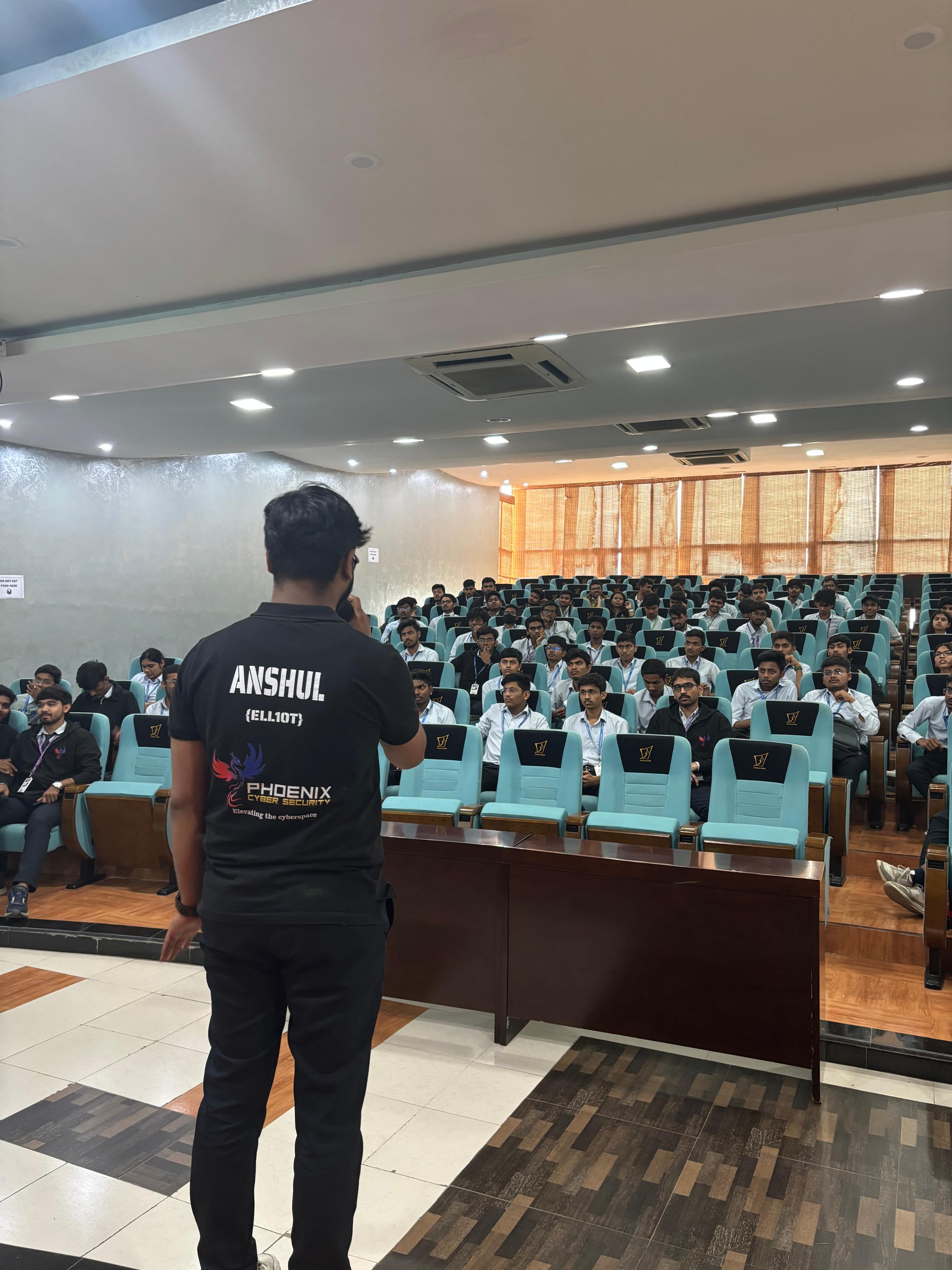 Attending seminar in auditorium