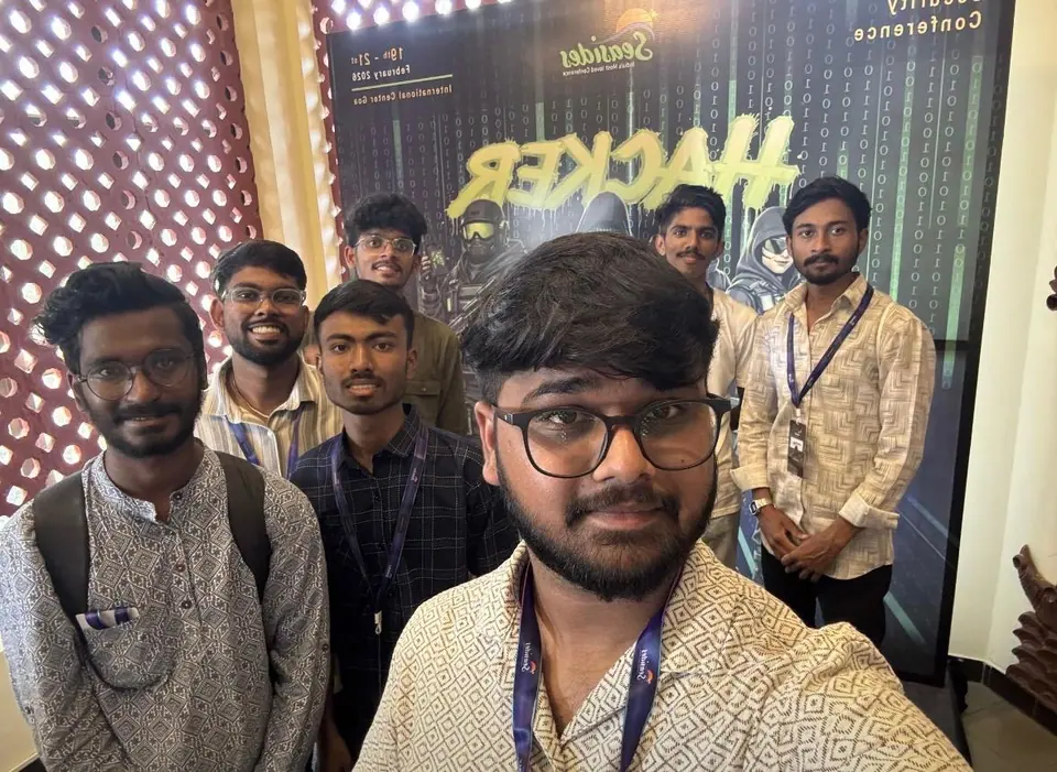 Team selfie at HACKER conference Goa